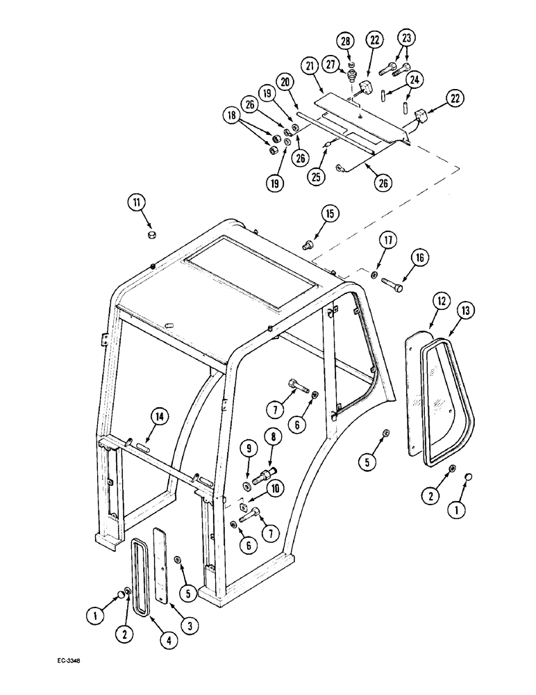 Схема запчастей Case IH 2130 - (9-062) - CAB FRAME (09) - CHASSIS/ATTACHMENTS