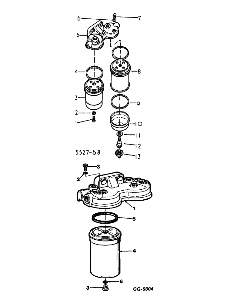 Схема запчастей Case IH 584 - (12-37) - TWIN FUEL FILTER, BOSCH, TRACTOR WITH ENGINE SERIAL NO. 318210 AND ABOVE Power