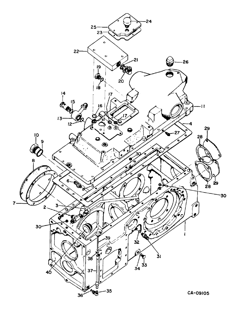 Схема запчастей Case IH 484 - (07-08) - DRIVE TRAIN, REAR FRAME COVER AND CONNECTIONS (04) - Drive Train