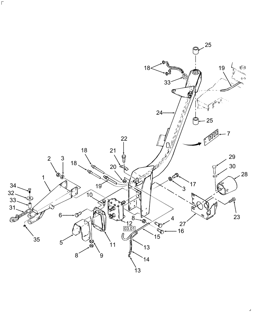 Схема запчастей Case IH DC102 - (12.02) - TONGUE, FRONT (12) - MAIN FRAME