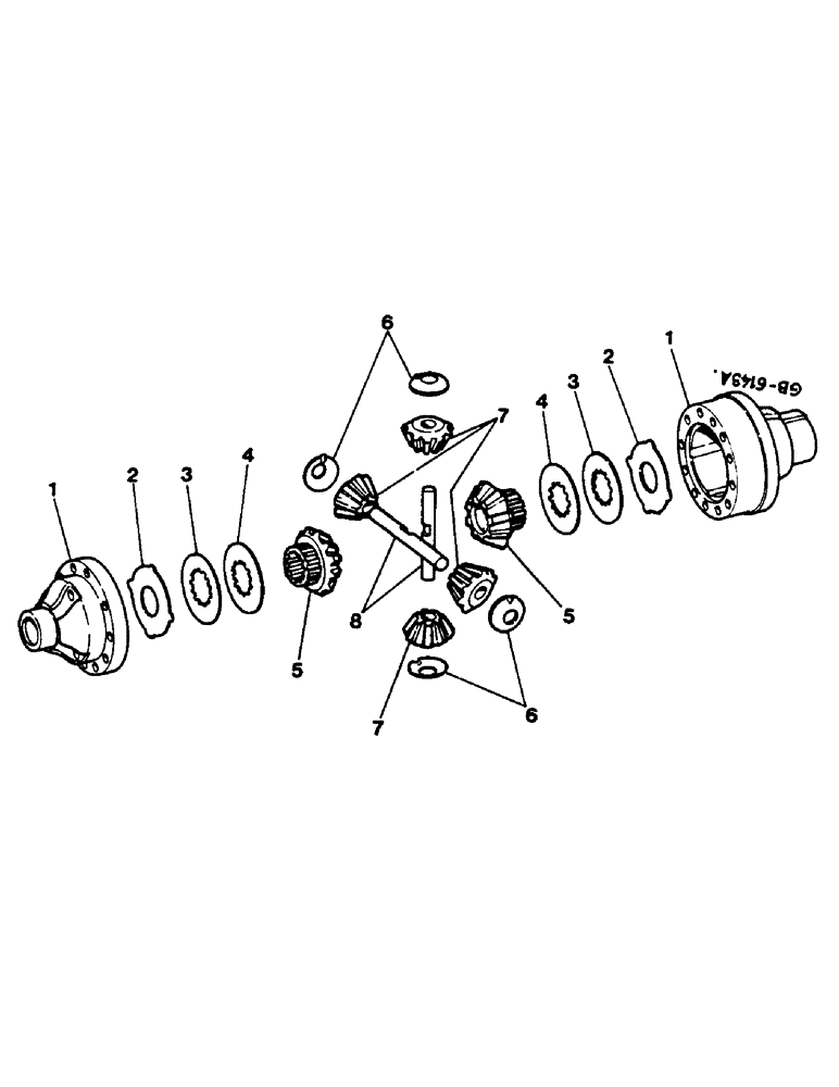 Схема запчастей Case IH 844 - (2B20) - DISK TYPE DIFFERENTIAL FOR APL - 1551 (04) - Drive Train