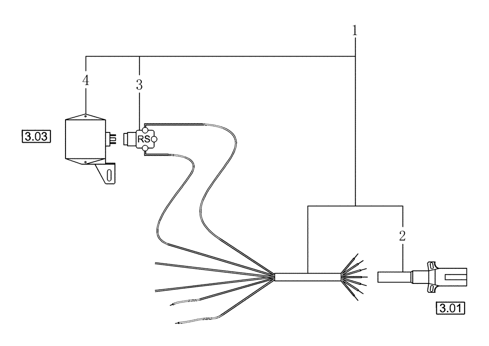 Схема запчастей Case IH DHX211 - (3.02[1]) - ELECTRICAL ADAPTION, REEL SPEED HARNESS, WDX901, 1101 & 1701 (06) - ELECTRICAL