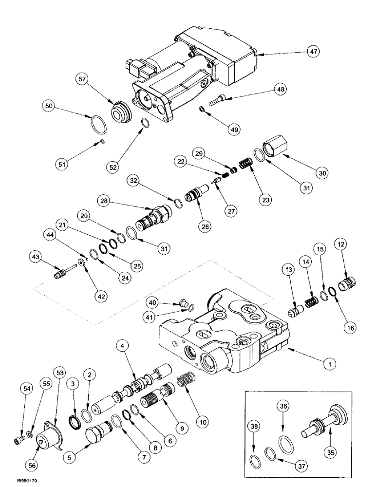 Схема запчастей Case IH MX180 - (8-070) - REMOTE HYDRAULIC CONTROL VALVE (08) - HYDRAULICS