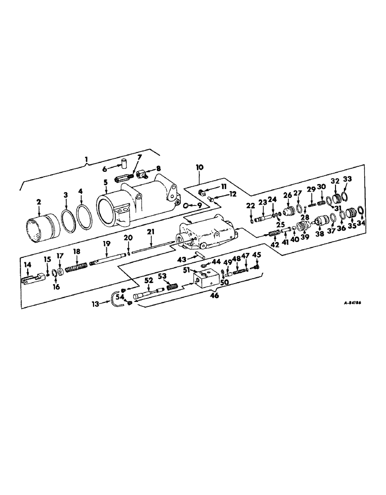 Схема запчастей Case IH 664 - (10-16) - HYDRAULICS, DRAFT CONTROL CYLINDER AND VALVE (07) - HYDRAULICS