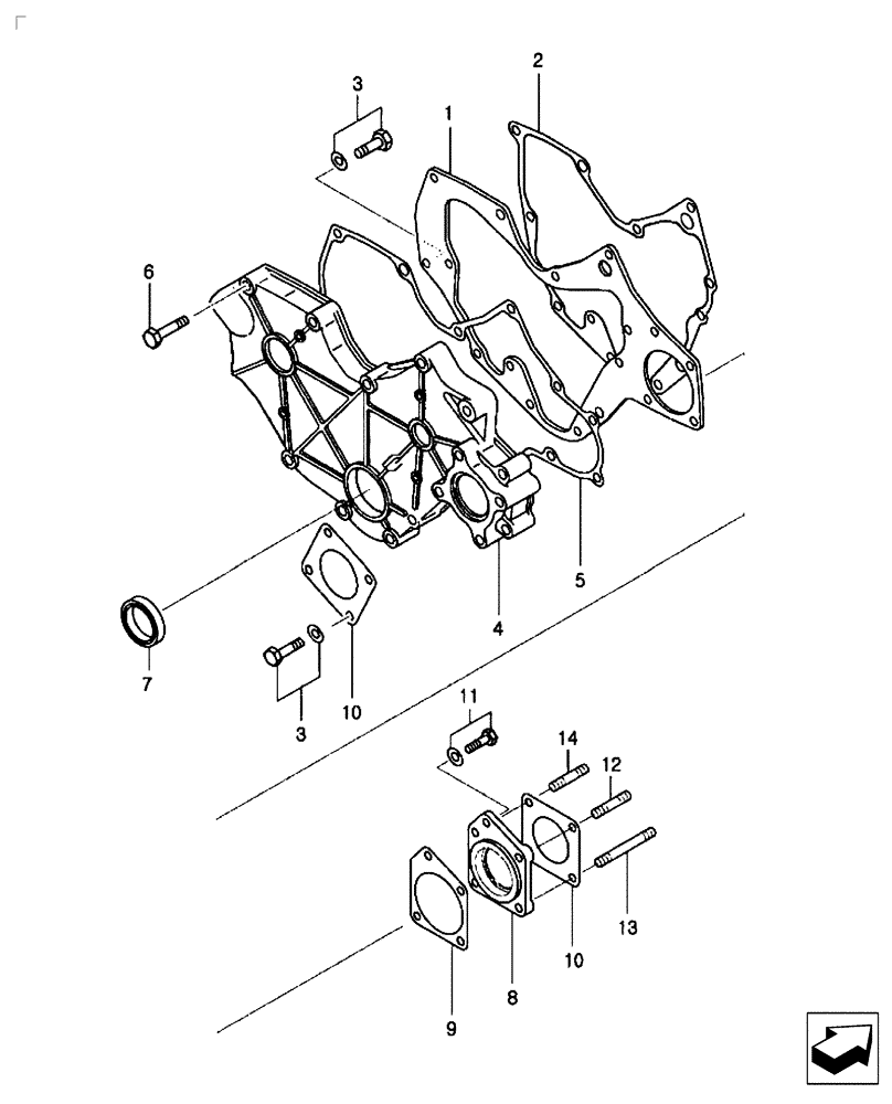 Схема запчастей Case IH FARMALL 35B - (10.102.01) - TIMING GEAR CASE (10) - ENGINE