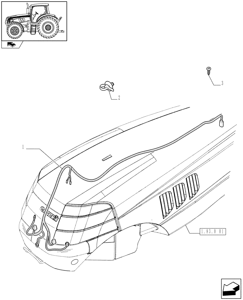 Схема запчастей Case IH PUMA 195 - (1.75.4[04]) - FRONT HEADLAMPS CABLE (06) - ELECTRICAL SYSTEMS