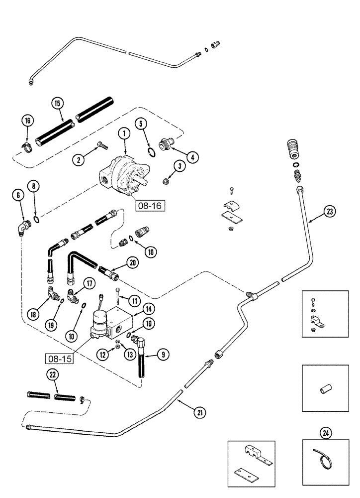 Схема запчастей Case IH 1010 - (08-14) - REEL DRIVE SYSTEM 1440E, 1460E AND 1480E COMBINE (08) - HYDRAULICS