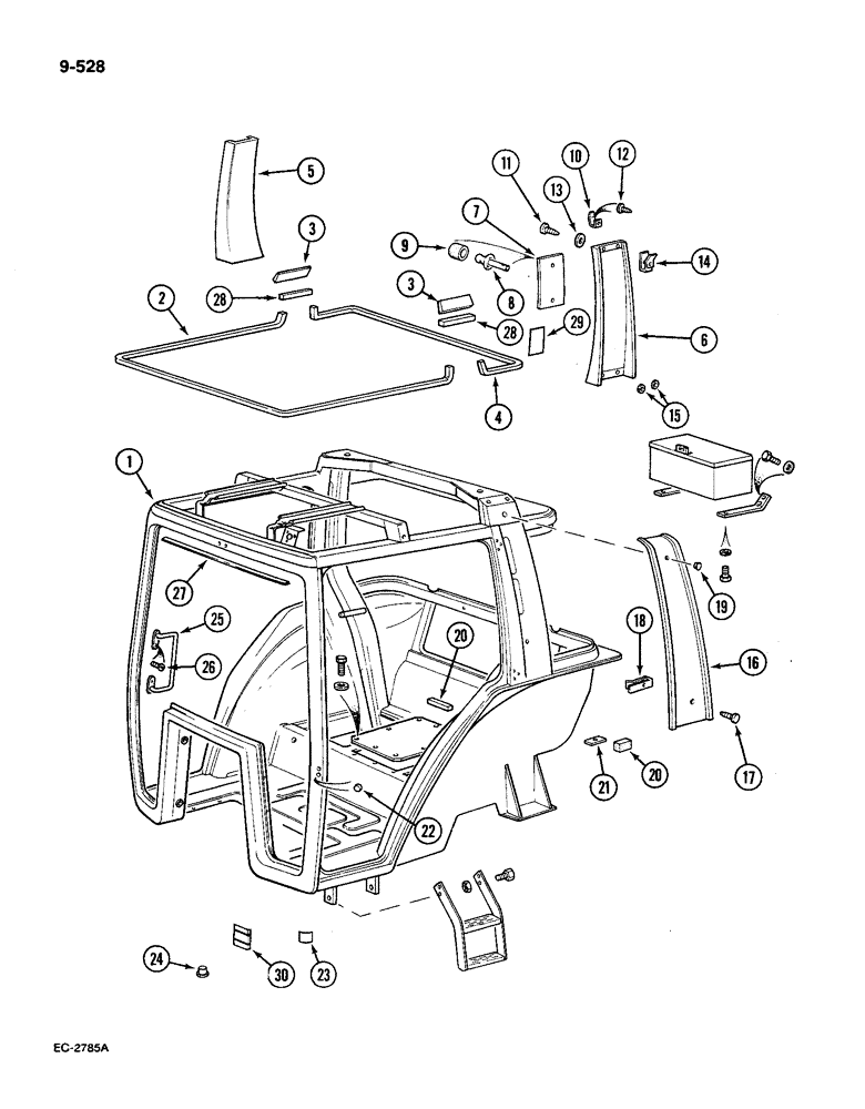 Схема запчастей Case IH 585 - (9-528) - CAB FRAME (09) - CHASSIS/ATTACHMENTS