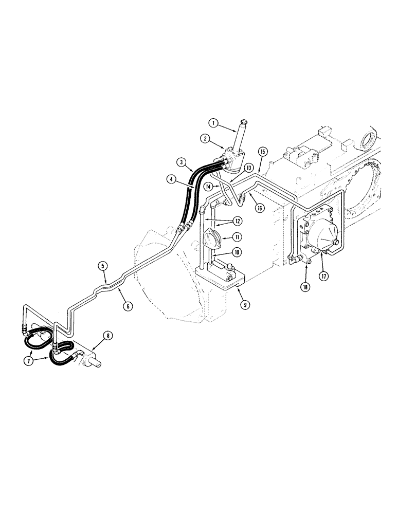 Схема запчастей Case IH 595 - (1-20) - PICTORIAL INDEX, POWER STEERING SYSTEM, 2 WHEEL DRIVE TRACTOR WITHOUT CAB (00) - PICTORIAL INDEX