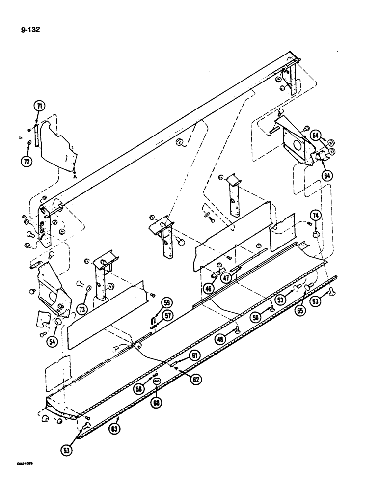 Схема запчастей Case IH 1010 - (9-132) - MAIN FRAME, 22.5, 25.0 AND 30.0 FOOT HEADER (58) - ATTACHMENTS/HEADERS