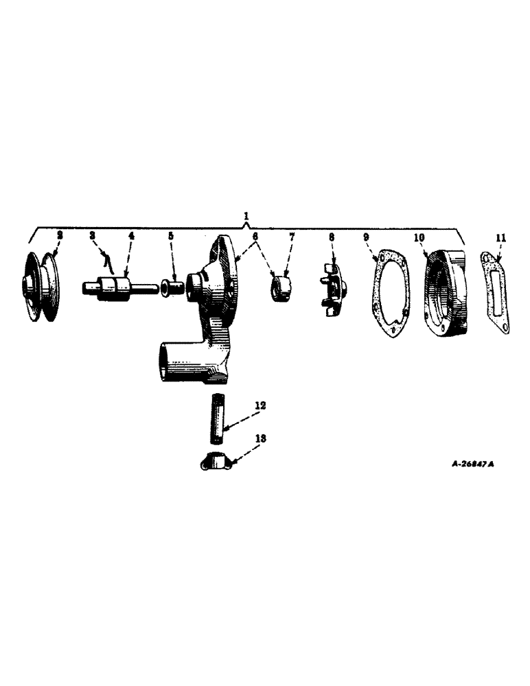 Схема запчастей Case IH SUPER C - (019) - ENGINE, WATER PUMP (01) - ENGINE