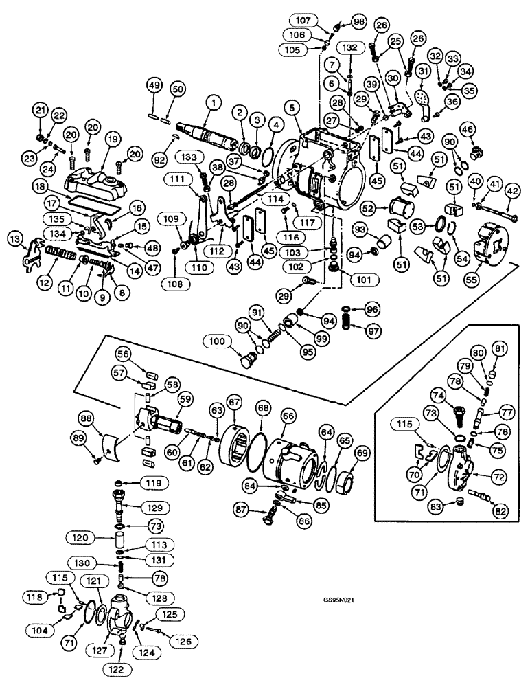 Схема запчастей Case IH D-282 - (2-026) - FUEL INJECTION PUMP - 749725C91 