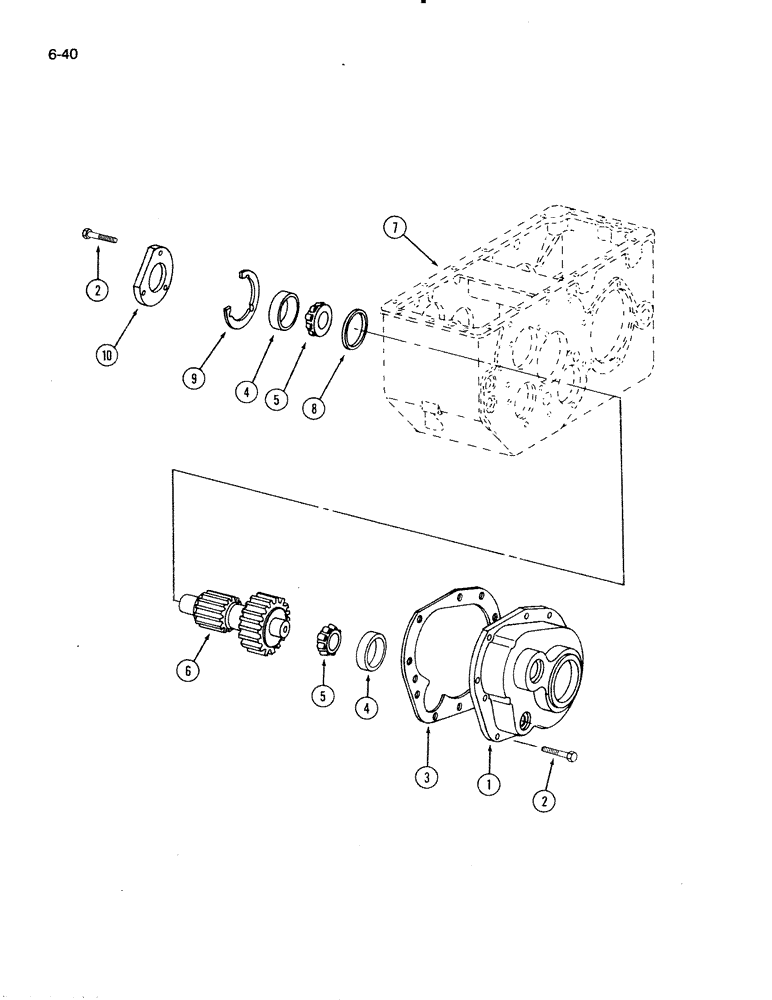 Схема запчастей Case IH 1620 - (6-40) - TRANSMISSION PINION DRIVE SHAFT (03) - POWER TRAIN