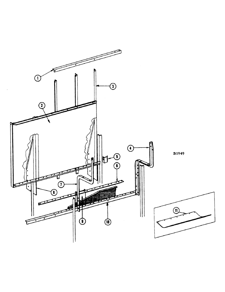 Схема запчастей Case IH 1010 - (182) - BAGGING PLATFORM SUPPORTS (80) - CROP STORAGE/UNLOADING