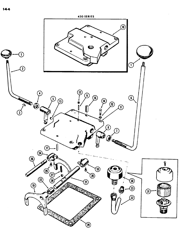 Схема запчастей Case IH 430 - (144) - SHUTTLE AND DUAL RANGE CONTROL COVER (06) - POWER TRAIN