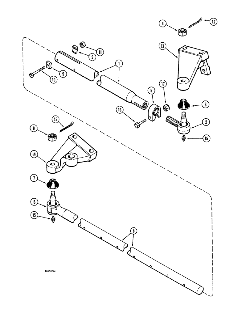 Схема запчастей Case IH 1666 - (5-24) - STEERING TIE ROD, 92 TO 120 INCH ADJUSTABLE AXLE, (IF EQUIPPED) RICE COMBINE (04) - STEERING