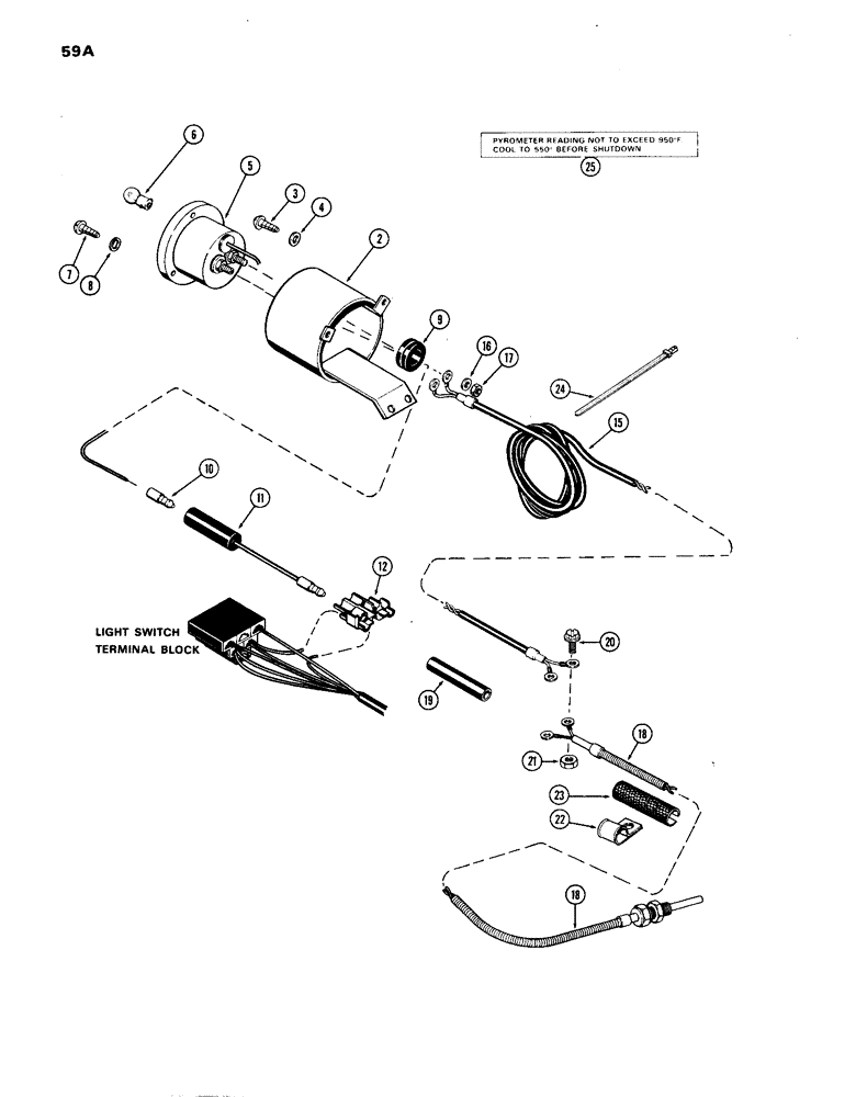 Схема запчастей Case IH 1270 - (059A) - PYROMETER KIT, 451BDT, DIESEL ENGINE (04) - ELECTRICAL SYSTEMS