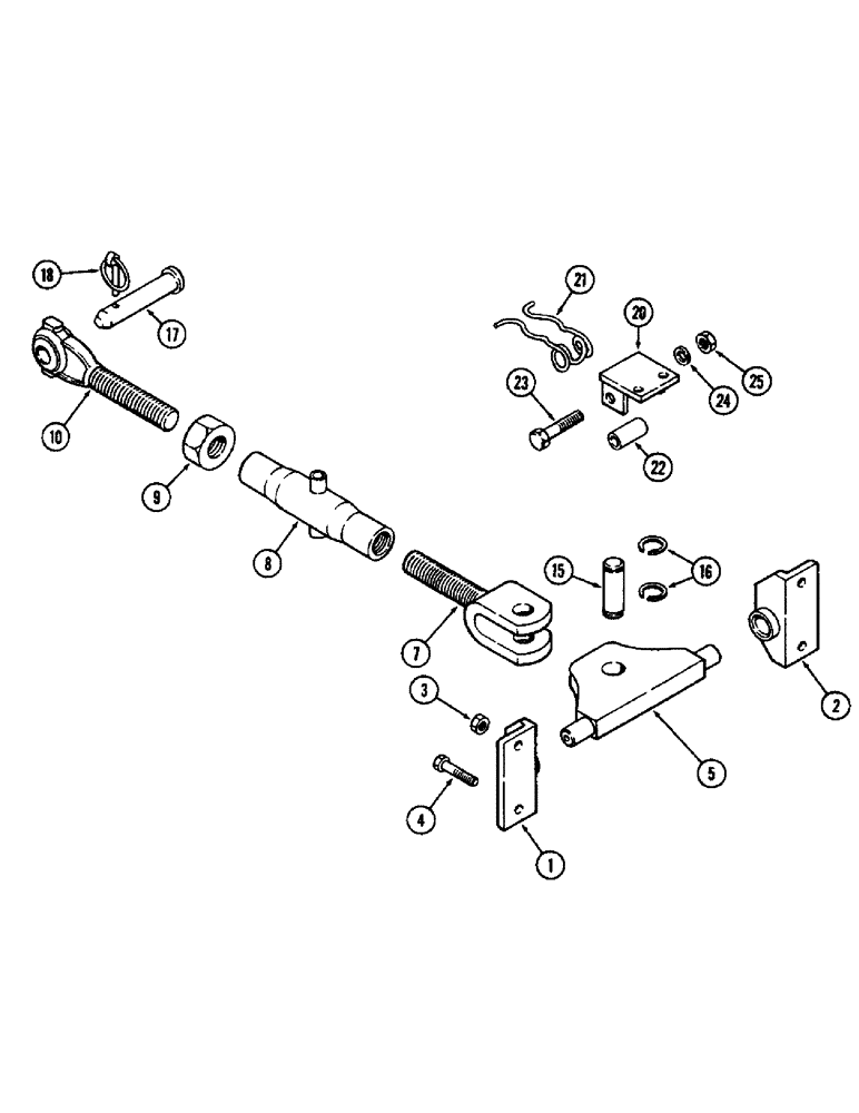 Схема запчастей Case IH 1370 - (222) - D.O.M. SYSTEM, THREE POINT HITCH, UPPER LIFT LINK (09) - CHASSIS/ATTACHMENTS