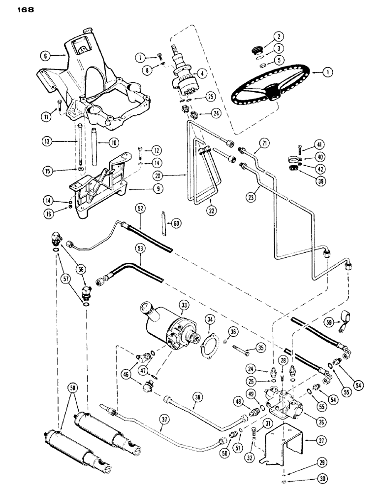 Схема запчастей Case IH 430 - (168) - HYDROSTATIC STEERING, 430 SERIES (05) - STEERING