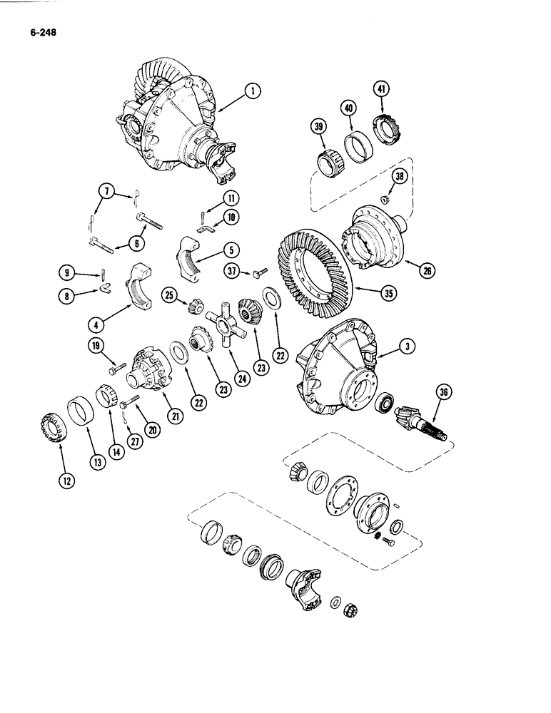 Схема запчастей Case IH 4494 - (6-248) - REAR AXLE DIFFERENTIAL AND CARRIER, PRIOR TO AXLE SERIAL NO. 13015953 (06) - POWER TRAIN