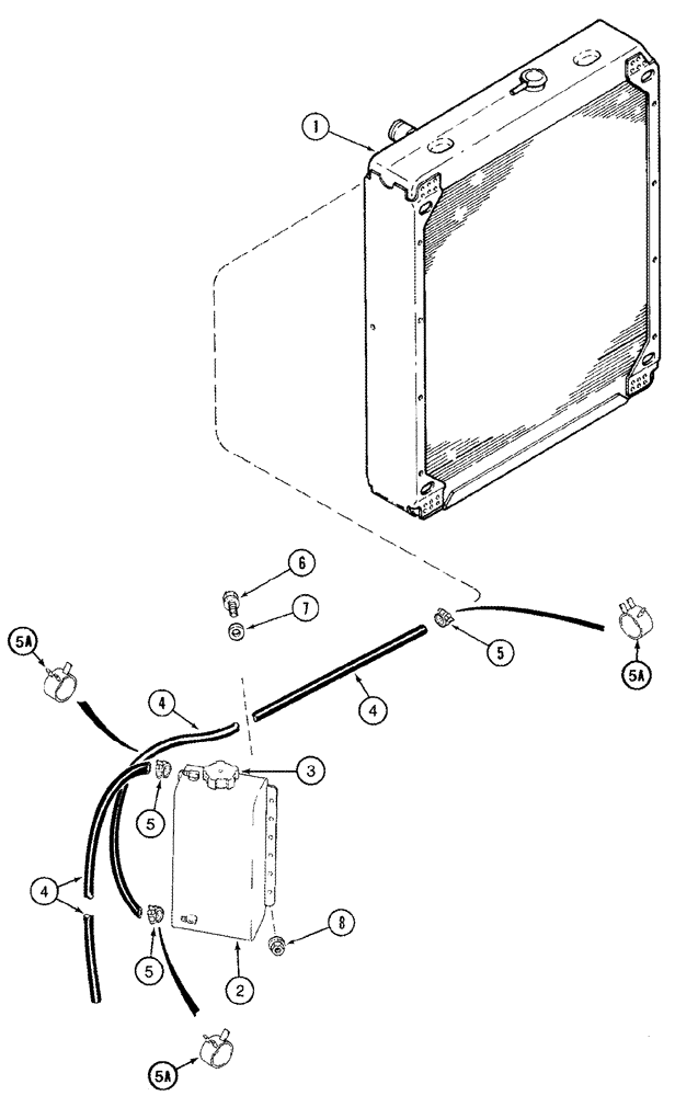 Схема запчастей Case IH 2344 - (02-04) - COOLANT RECOVERY SYSTEM (01) - ENGINE