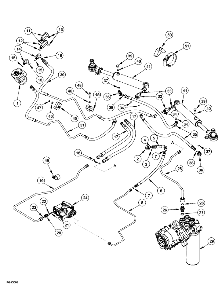 Схема запчастей Case IH MX200 - (5-012) - STEERING SYSTEM, M.F.D. (05) - STEERING