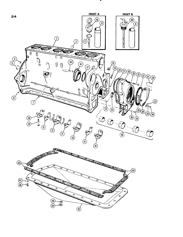 Схема запчастей Case IH 930-SERIES - (024) - CYLINDER BLOCK, (377) SPARK IGNITION ENGINE (02) - ENGINE