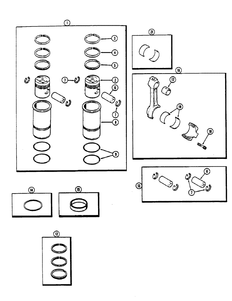 Схема запчастей Case IH 2590 - (2-44) - PISTON ASSEMBLY, WITH TWO GROOVE SLEEVE, 504BDT, DIESEL ENGINE (02) - ENGINE