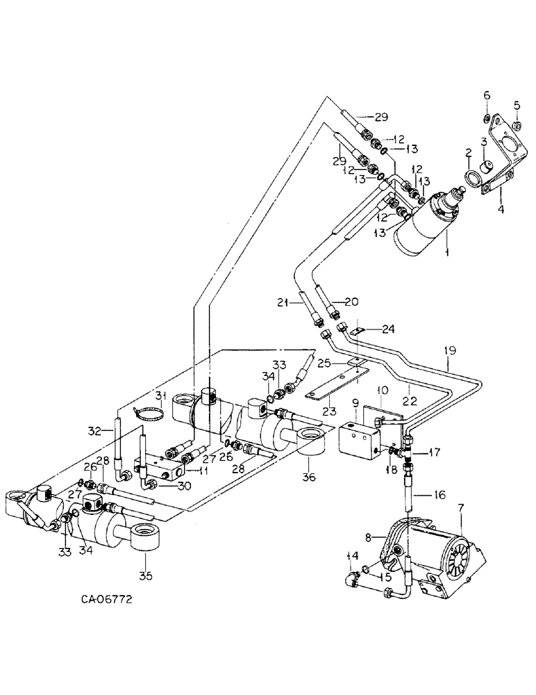 Схема запчастей Case IH 3588 - (10-02) - HYDRAULICS, HYDRAULIC POWER STEERING CONNECTIONS (07) - HYDRAULICS