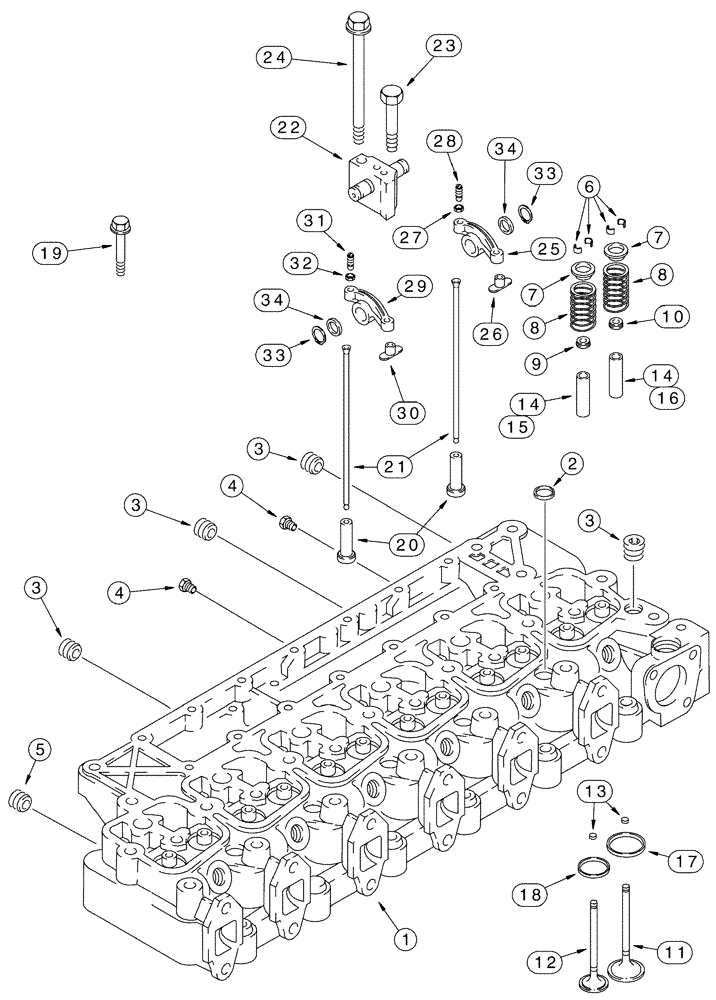 Схема запчастей Case IH 3210 - (03-017) - VALVE MECHANISM (01) - ENGINE