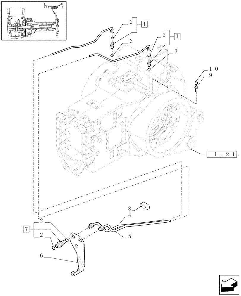 Схема запчастей Case IH PUMA 195 - (1.68.5) - BRAKE PIPING (05) - REAR AXLE