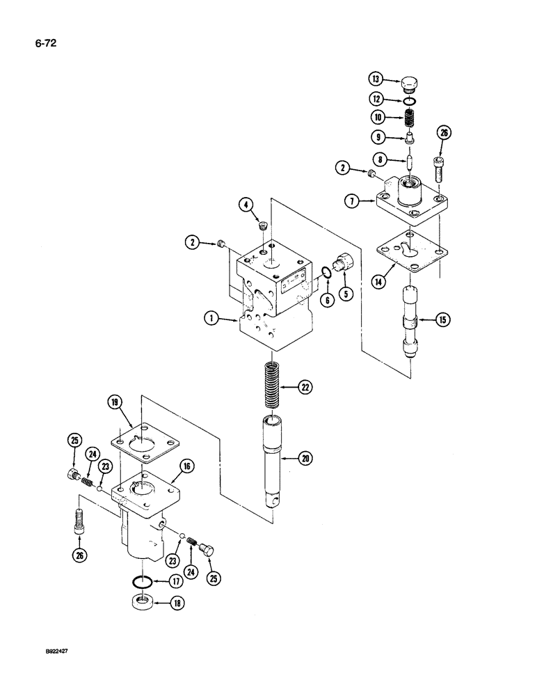 Схема запчастей Case IH 9250 - (6-072) - POWER TAKEOFF, CONTROL VALVE (06) - POWER TRAIN