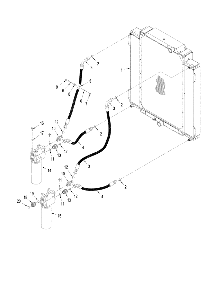 Схема запчастей Case IH STEIGER 535 - (08-03) - HYDRAULIC OIL COOLER, STEIGER 535 (08) - HYDRAULICS