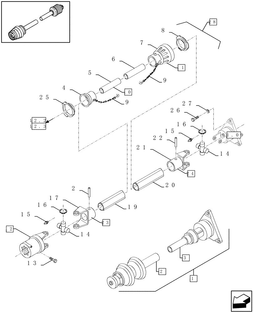 Схема запчастей Case IH LBX331R - (01.06[01]) - POWER TAKE-OFF, REAR (01) - POWER TAKE OFF