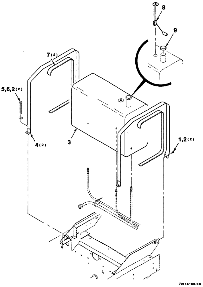 Схема запчастей Case IH 8860 - (03-02) - FUEL TANK AND MOUNTING ASSEMBLY (10) - ENGINE