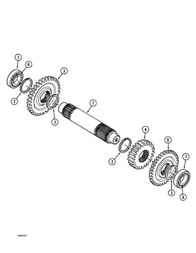 Схема запчастей Case IH 9350 - (6-016) - POWER SHIFT TRANSMISSION ASSEMBLY, COMPOUND SHAFT (06) - POWER TRAIN