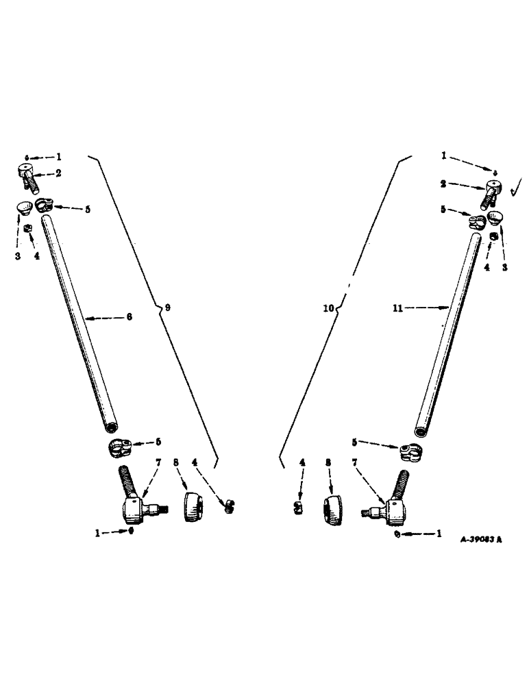 Схема запчастей Case IH 300 - (244) - CHASSIS, STEERING DRAG LINKS (12) - CHASSIS