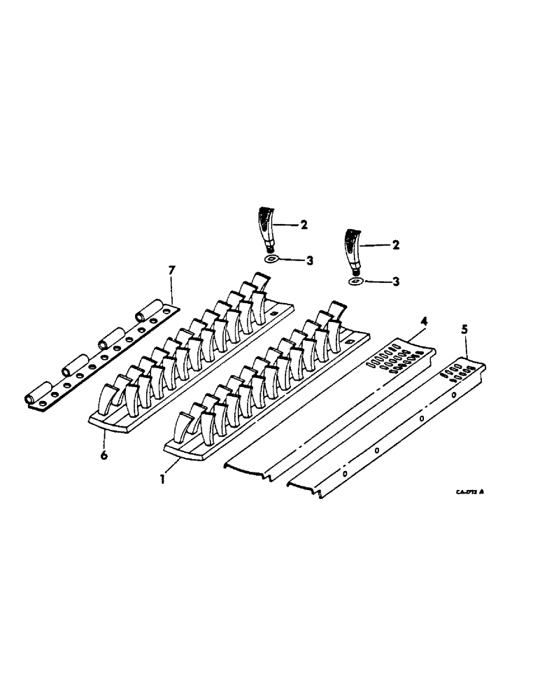 Схема запчастей Case IH 615 - (21-07) - THRESHING CYLINDER AND CONCAVE, CONCAVE W/CORRUGATED TEETH, SPECIAL FOR SPIKE TOOTH CYLINDER (14) - THRESHING