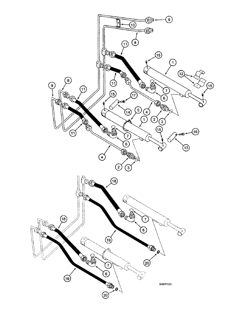 Схема запчастей Case IH 2250 - (2-26) - BOOM HYDRAULICS, TRACTOR VALVE TO BOOM CYLINDERS 