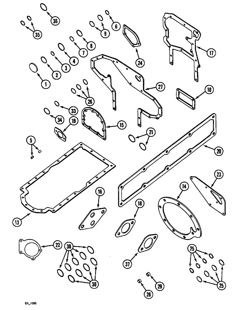 Схема запчастей Case IH 3230 - (2-084) - ENGINE SERVICE KIT, CRANKCASE GASKETS, (3230) (02) - ENGINE