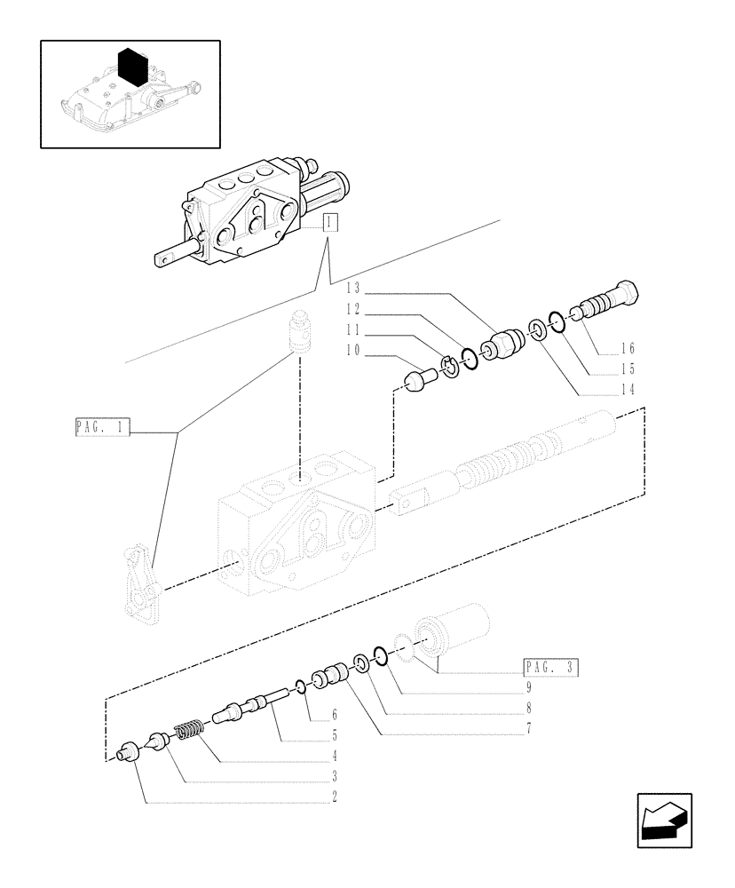 Схема запчастей Case IH JX1085C - (1.82.7/04B[02]) - SIMPLE DOUBLE EFFECT DISTRIBUTOR WITH FLOAT AND AUTOMATIC CUTOUT FOR MID-MOUNT - BREAKDOWN - D5484 (07) - HYDRAULIC SYSTEM