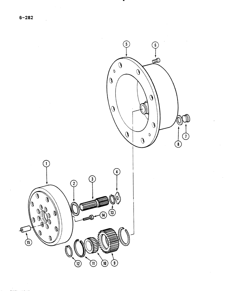 Схема запчастей Case IH 485 - (6-282) - HUB PLANETARY DRIVE, 4 WHEEL DRIVE, MFD AXLES APL-330 AND APL-325, P.I.N. 18001 AND AFTER (06) - POWER TRAIN