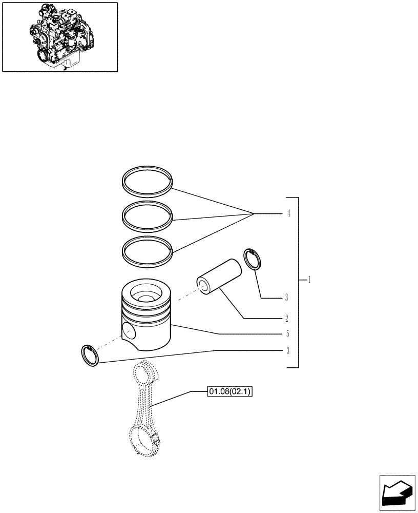 Схема запчастей Case IH WDX1202 - (01.08[02.2]) - PISTON - ENGINE (01) - ENGINE