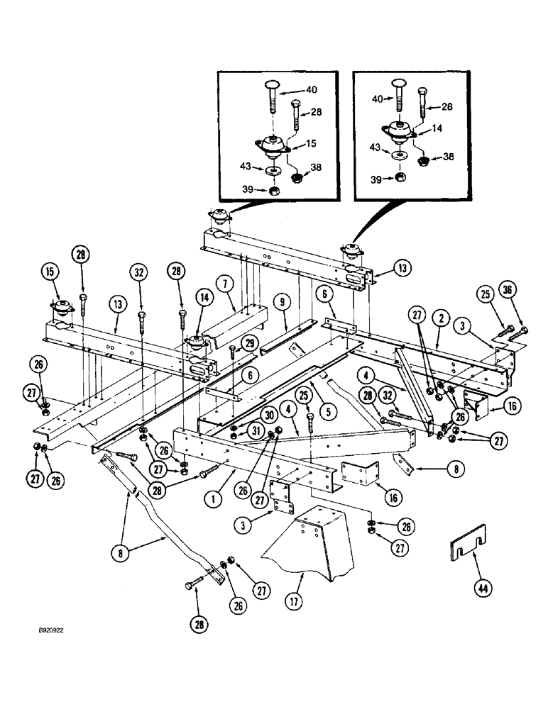 Схема запчастей Case IH 2044 - (9F-28) - MAIN FRAME AND PLATFORM SUPPORT (12) - CHASSIS