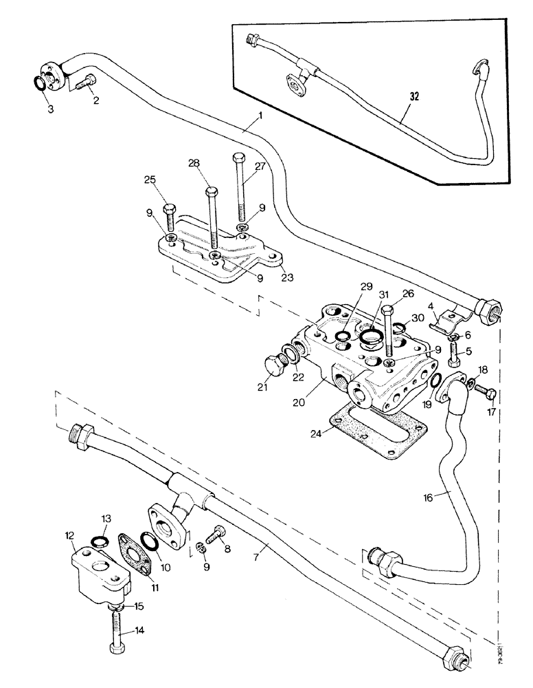 Схема запчастей Case IH 1490 - (K03-1) - PIPES FOR FRONT SECTION OF TANDEM PUMP (07) - HYDRAULICS