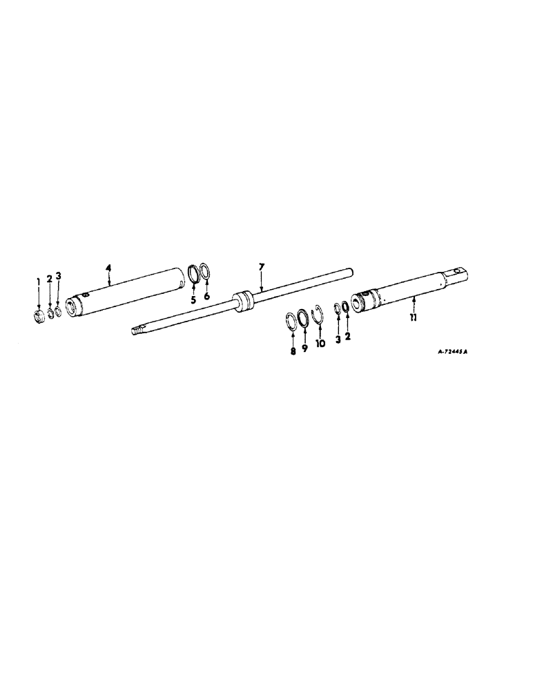 Схема запчастей Case IH 544 - (J-13) - STEERING MECHANISM, POWER STEERING CYLINDER, INTERNATIONAL TRACTORS WITH CAST FRONT AXLE Steering Mechanism