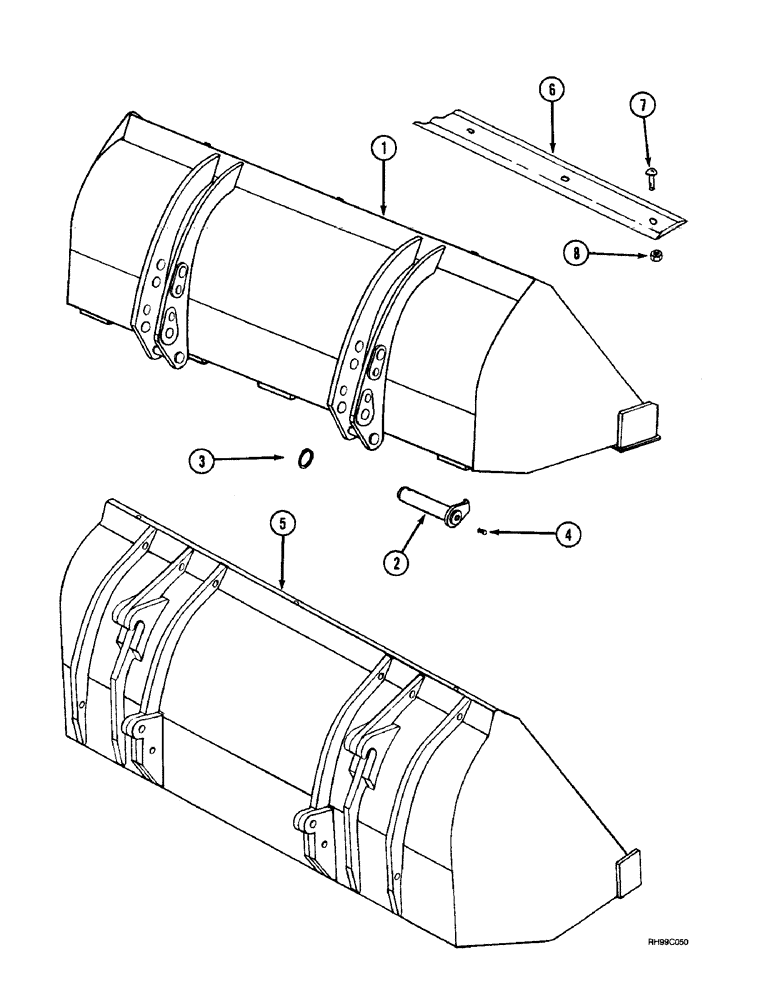 Схема запчастей Case IH L700 - (9-14) - MATERIAL BUCKET - HEAVY DUTY, STANDARD ATTACH TYPE, QUICK ATTACH TYPE (09) - CHASSIS/ATTACHMENTS