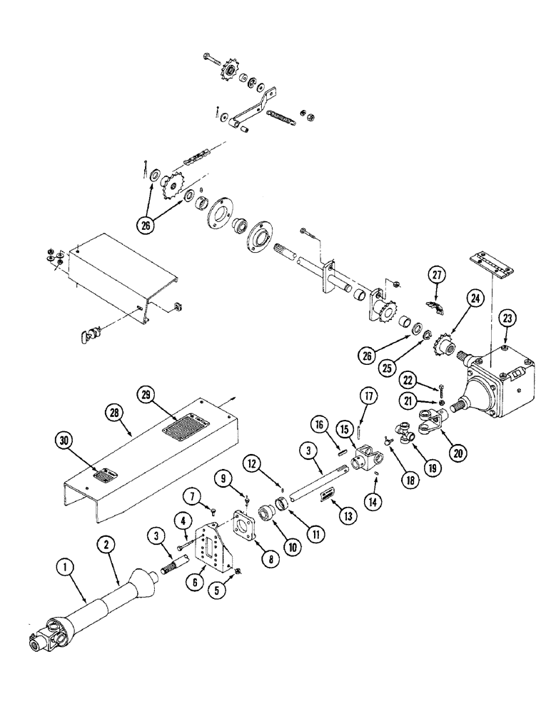 Схема запчастей Case IH 3450 - (32) - POWER TAKE OFF DRIVE, PRIOR TO P.I.N. 001280 