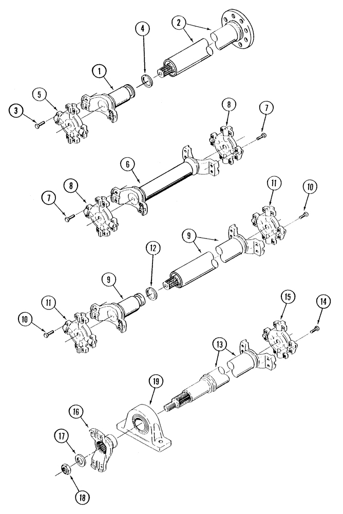 Схема запчастей Case IH STX275 - (06-46[01]) - DRIVE SHAFT ASSEMBLY, WITHOUT ACCUSTEER (06) - POWER TRAIN