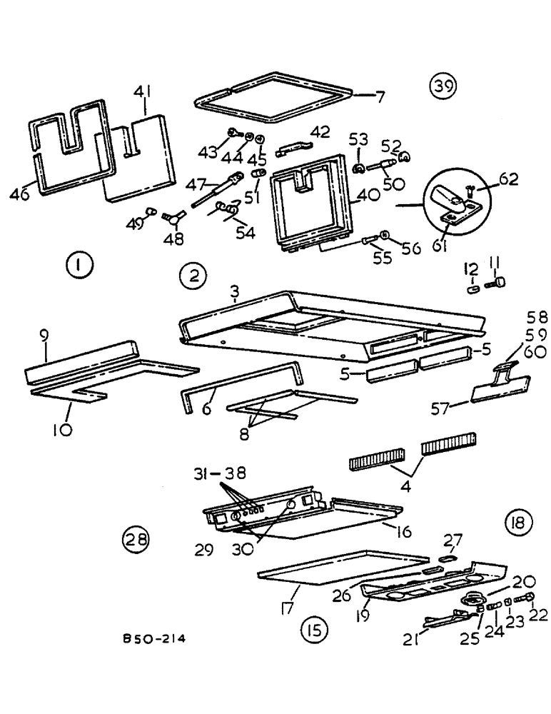 Схема запчастей Case IH 585 - (13-081) - OUTER ROOF PANEL, SUPER DE-LUXE CAB (05) - SUPERSTRUCTURE